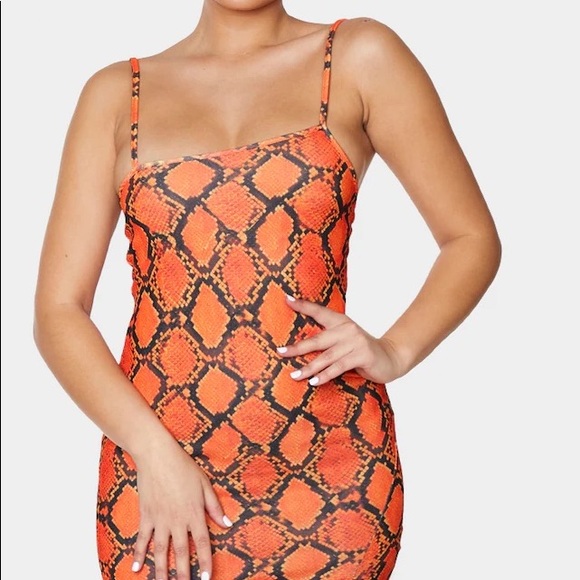 PrettyLittleThing Snake Print Dress - Picture 2 of 3